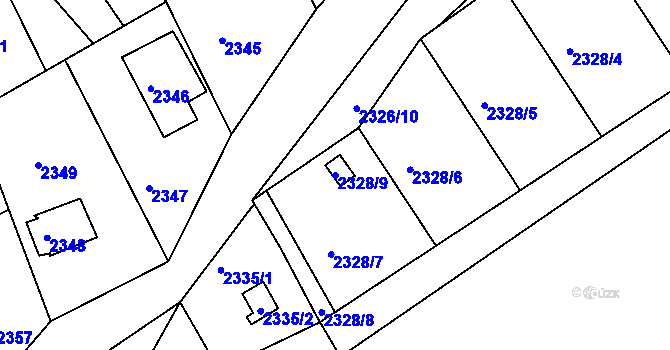 Parcela st. 2328/9 v KÚ Štramberk, Katastrální mapa