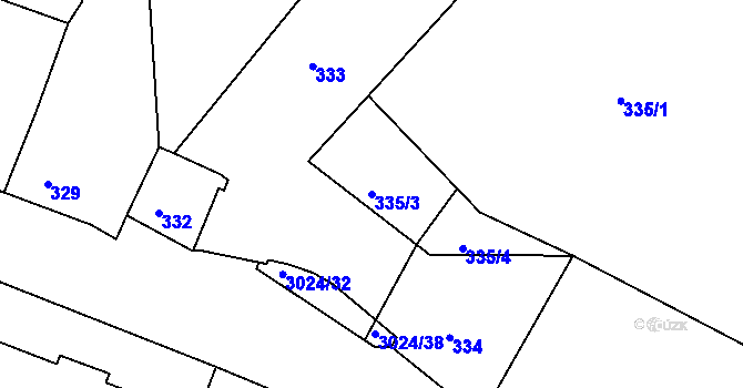 Parcela st. 335/3 v KÚ Štramberk, Katastrální mapa