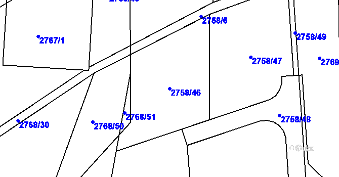 Parcela st. 2758/46 v KÚ Štramberk, Katastrální mapa