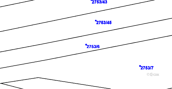 Parcela st. 2753/6 v KÚ Štramberk, Katastrální mapa