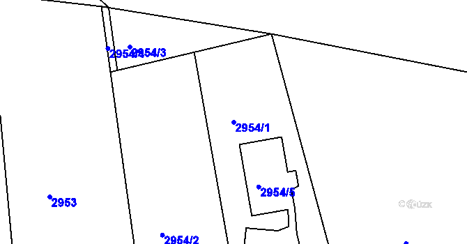 Parcela st. 2954/1 v KÚ Štramberk, Katastrální mapa