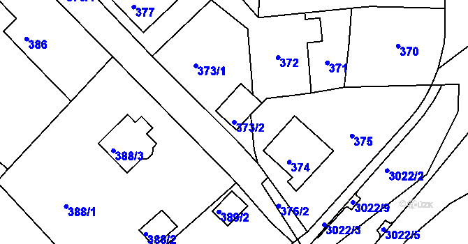 Parcela st. 373/2 v KÚ Štramberk, Katastrální mapa