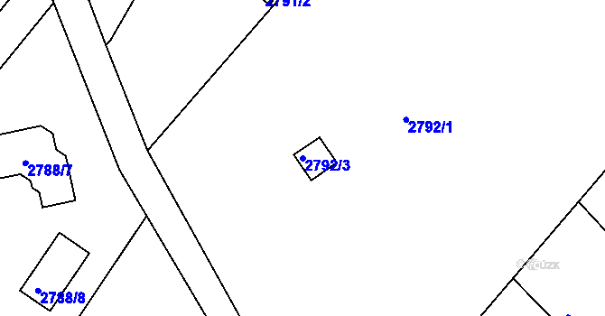 Parcela st. 2792/3 v KÚ Štramberk, Katastrální mapa