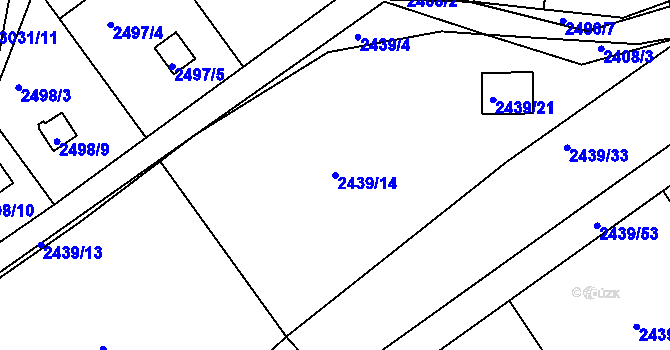 Parcela st. 2439/14 v KÚ Štramberk, Katastrální mapa