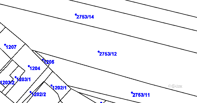 Parcela st. 2753/12 v KÚ Štramberk, Katastrální mapa
