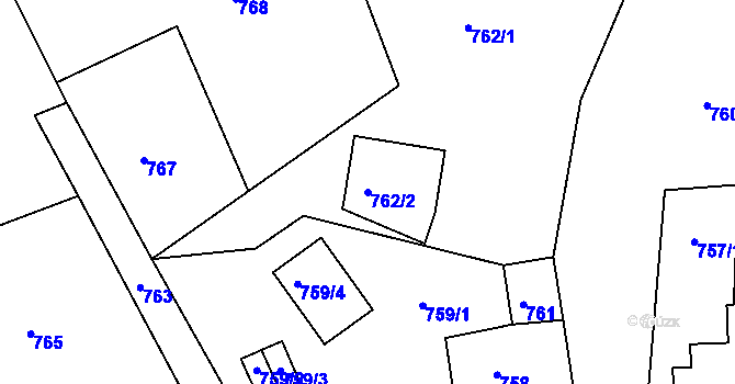 Parcela st. 762/2 v KÚ Štramberk, Katastrální mapa