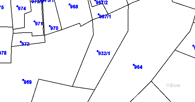 Parcela st. 932/1 v KÚ Štramberk, Katastrální mapa