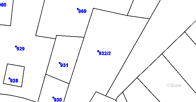 Parcela st. 932/2 v KÚ Štramberk, Katastrální mapa