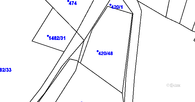 Parcela st. 420/48 v KÚ Štramberk, Katastrální mapa