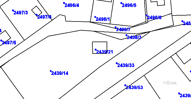 Parcela st. 2439/21 v KÚ Štramberk, Katastrální mapa