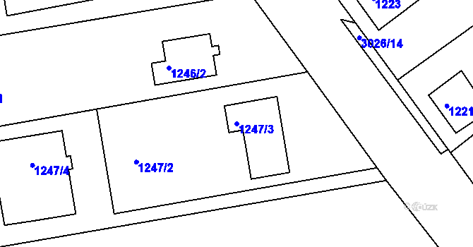 Parcela st. 1247/3 v KÚ Štramberk, Katastrální mapa