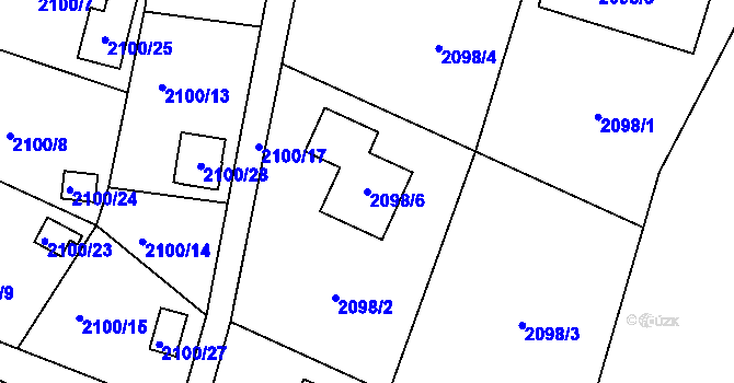 Parcela st. 2098/6 v KÚ Štramberk, Katastrální mapa