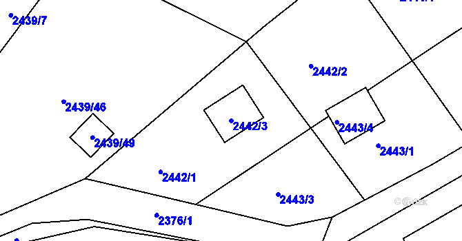 Parcela st. 2442/3 v KÚ Štramberk, Katastrální mapa