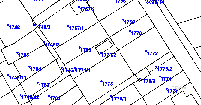 Parcela st. 1771/2 v KÚ Štramberk, Katastrální mapa