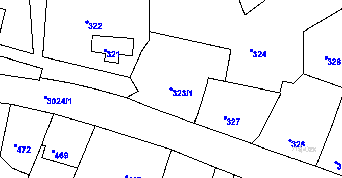 Parcela st. 323/1 v KÚ Štramberk, Katastrální mapa