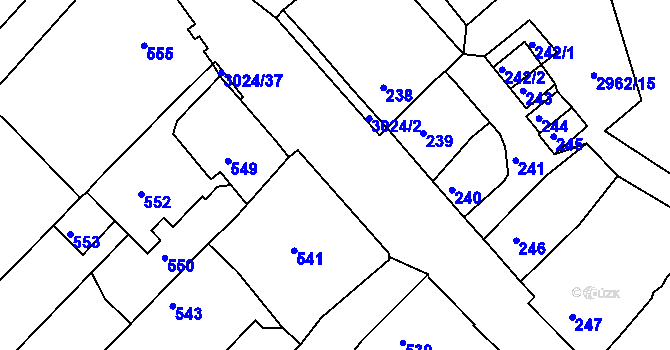 Parcela st. 3024/34 v KÚ Štramberk, Katastrální mapa