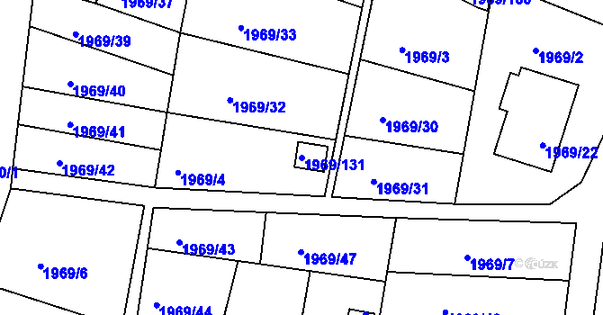 Parcela st. 1969/131 v KÚ Štramberk, Katastrální mapa