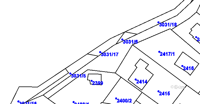 Parcela st. 3031/17 v KÚ Štramberk, Katastrální mapa