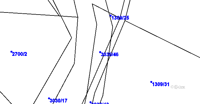 Parcela st. 3030/46 v KÚ Štramberk, Katastrální mapa