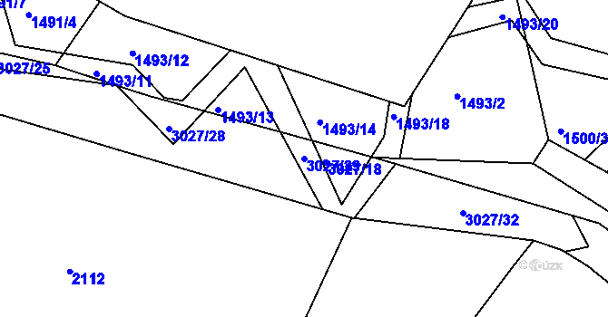 Parcela st. 3027/29 v KÚ Štramberk, Katastrální mapa