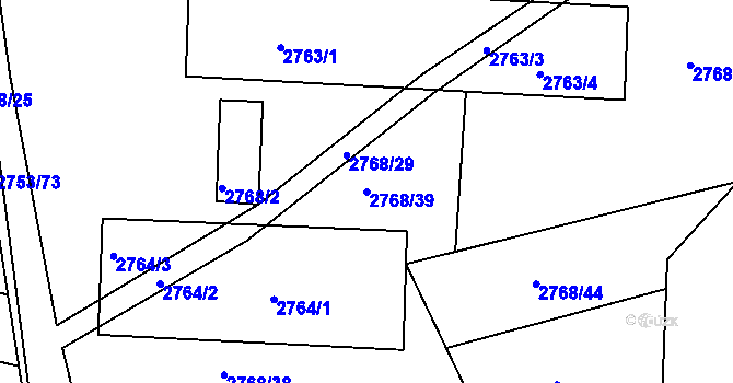 Parcela st. 2768/39 v KÚ Štramberk, Katastrální mapa