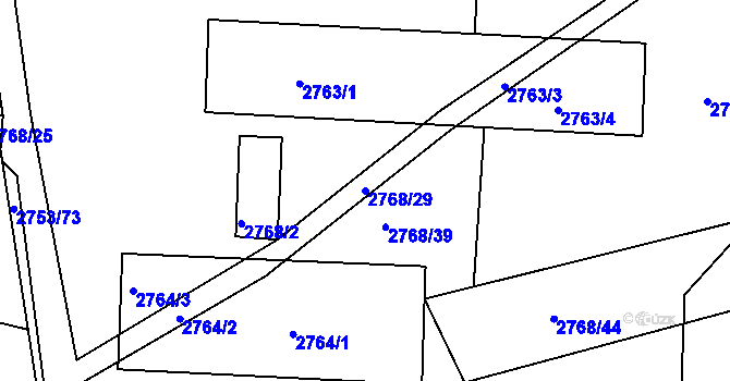 Parcela st. 2768/29 v KÚ Štramberk, Katastrální mapa