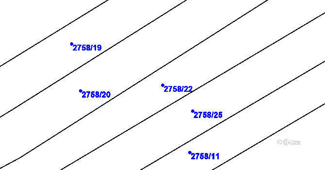 Parcela st. 2758/22 v KÚ Štramberk, Katastrální mapa