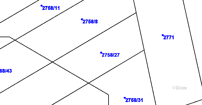 Parcela st. 2758/27 v KÚ Štramberk, Katastrální mapa