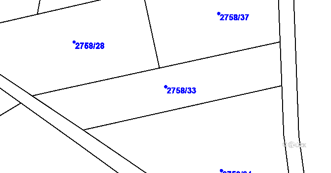 Parcela st. 2758/33 v KÚ Štramberk, Katastrální mapa