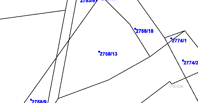 Parcela st. 2758/13 v KÚ Štramberk, Katastrální mapa