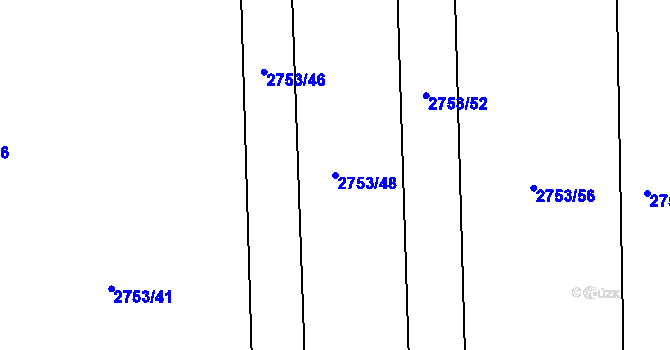 Parcela st. 2753/48 v KÚ Štramberk, Katastrální mapa