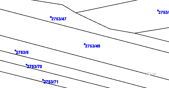 Parcela st. 2753/49 v KÚ Štramberk, Katastrální mapa