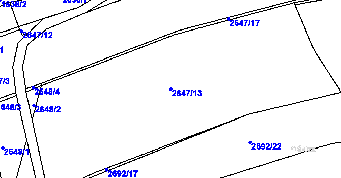 Parcela st. 2647/13 v KÚ Štramberk, Katastrální mapa
