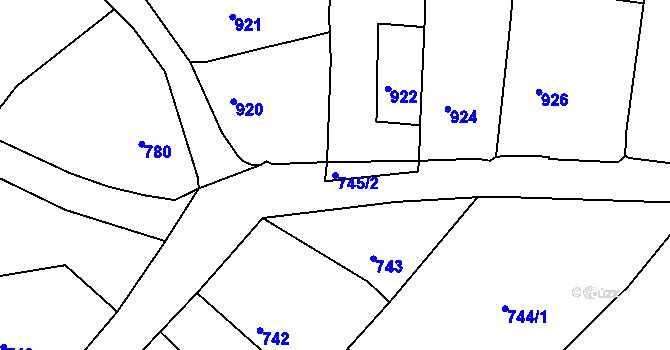 Parcela st. 745/2 v KÚ Štramberk, Katastrální mapa