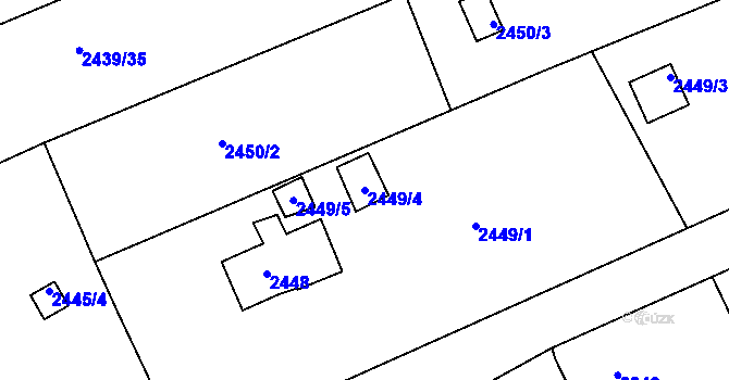 Parcela st. 2449/4 v KÚ Štramberk, Katastrální mapa