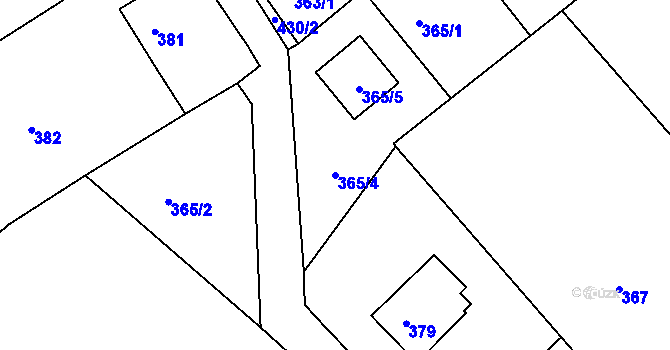 Parcela st. 365/4 v KÚ Štramberk, Katastrální mapa
