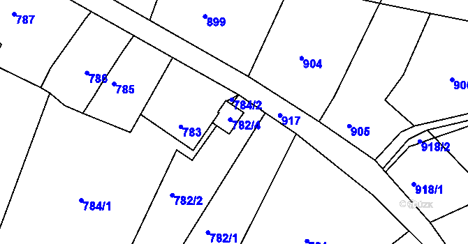 Parcela st. 782/4 v KÚ Štramberk, Katastrální mapa