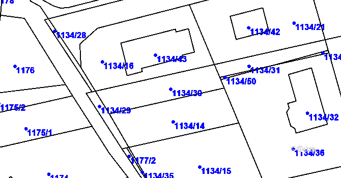Parcela st. 1134/30 v KÚ Štramberk, Katastrální mapa