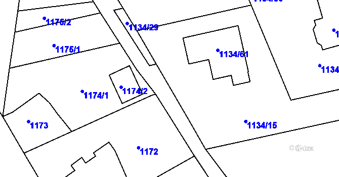 Parcela st. 1134/35 v KÚ Štramberk, Katastrální mapa