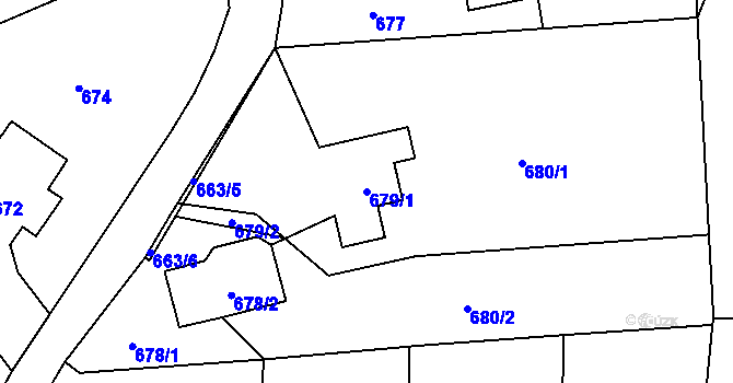 Parcela st. 679/1 v KÚ Štramberk, Katastrální mapa