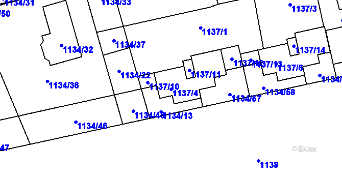 Parcela st. 1137/4 v KÚ Štramberk, Katastrální mapa