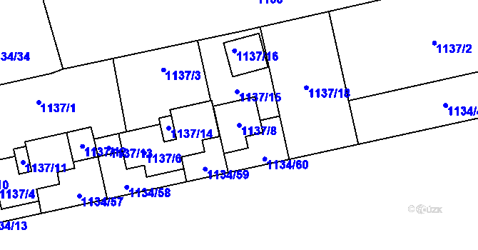 Parcela st. 1137/8 v KÚ Štramberk, Katastrální mapa