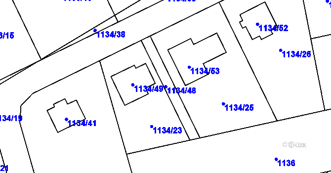 Parcela st. 1134/48 v KÚ Štramberk, Katastrální mapa