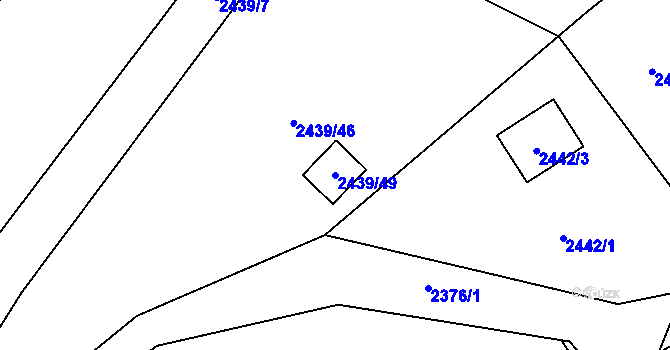 Parcela st. 2439/49 v KÚ Štramberk, Katastrální mapa