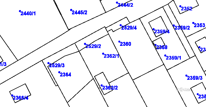 Parcela st. 2362/1 v KÚ Štramberk, Katastrální mapa