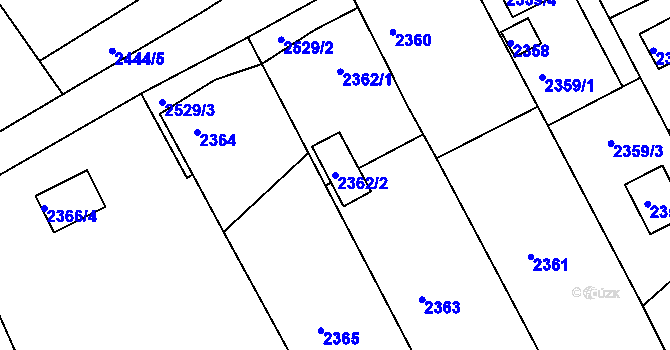 Parcela st. 2362/2 v KÚ Štramberk, Katastrální mapa
