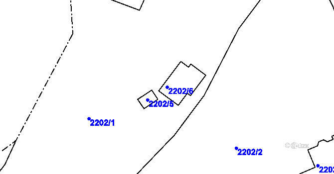 Parcela st. 2202/6 v KÚ Štramberk, Katastrální mapa