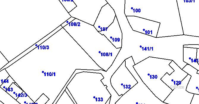 Parcela st. 108/1 v KÚ Štramberk, Katastrální mapa