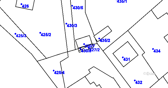 Parcela st. 430/7 v KÚ Štramberk, Katastrální mapa