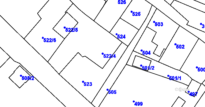 Parcela st. 522/4 v KÚ Štramberk, Katastrální mapa